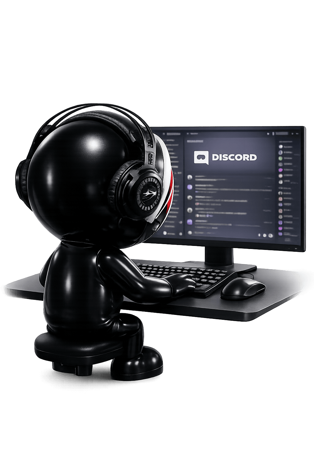 Avatar MaxVision de costas, com headphones, no Discord