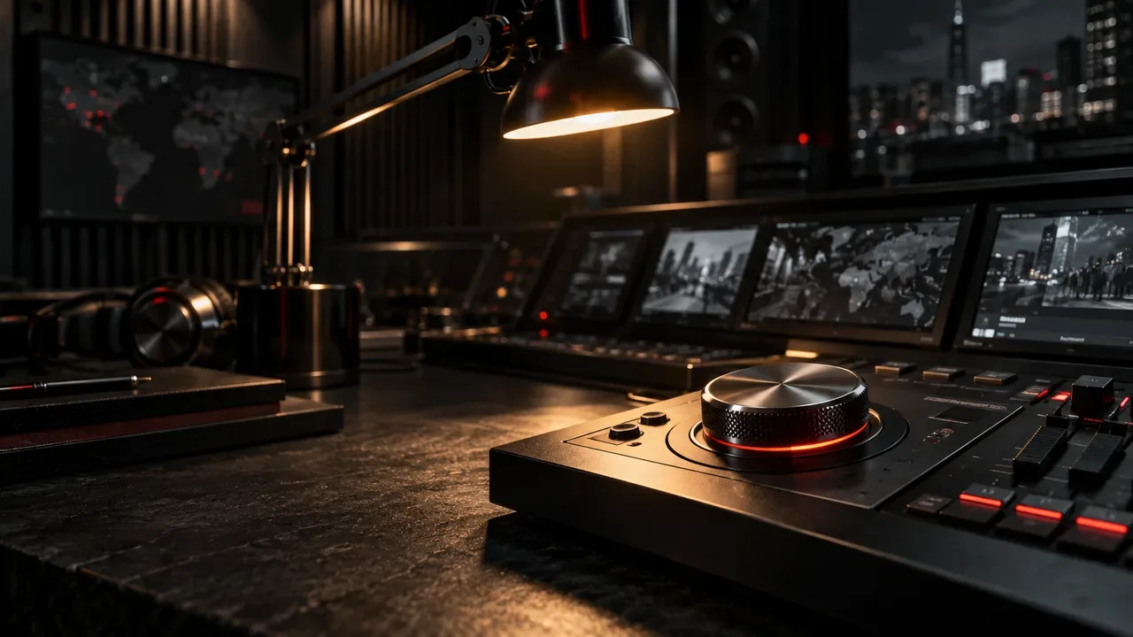 Console de monitoramento e alocação de mídia de alta performance com indicador luminoso vermelho