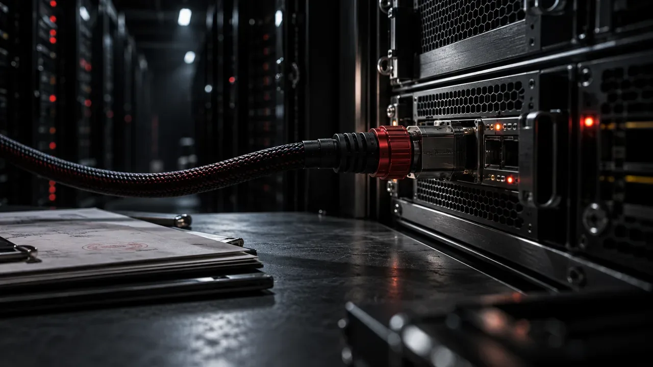 Módulo de servidor de dados em rack com conector de rede de alto desempenho para automação de backoffice