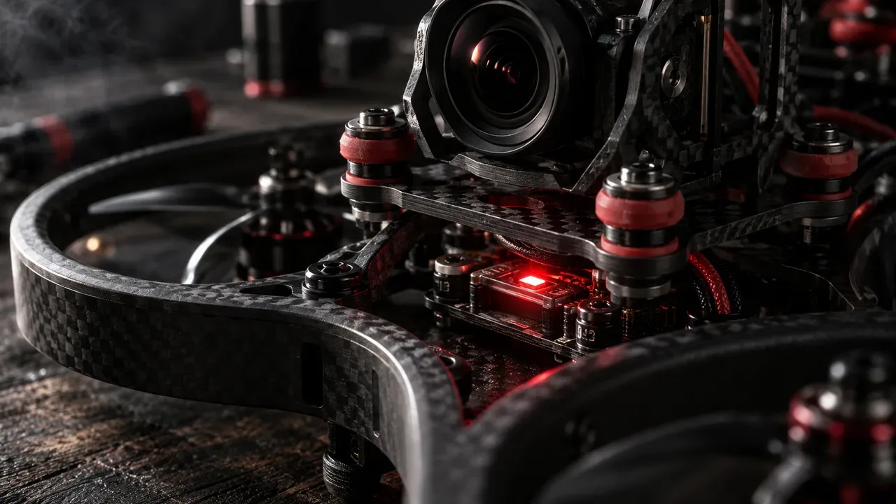 Sistema de amortecimento de silicone anti-jello e cage de câmera do cinewhoop
