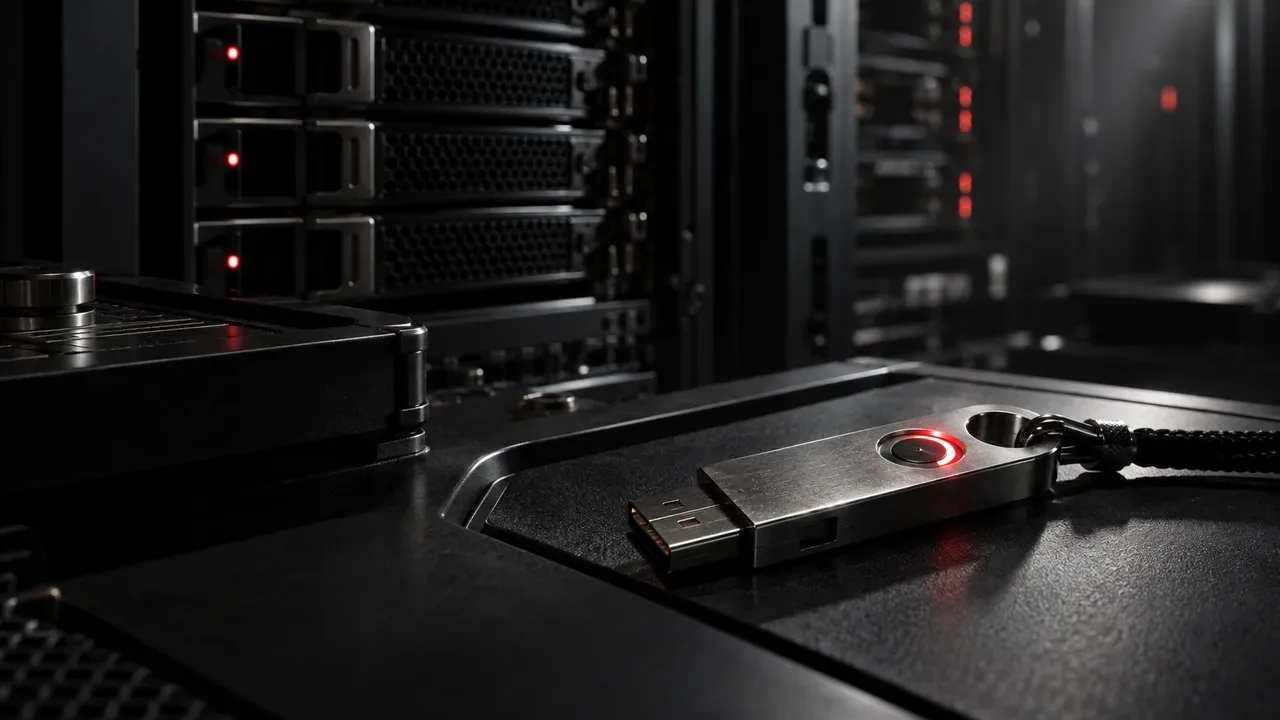Console de segurança e governança de dados para IA corporativa com chaves de acesso criptografadas