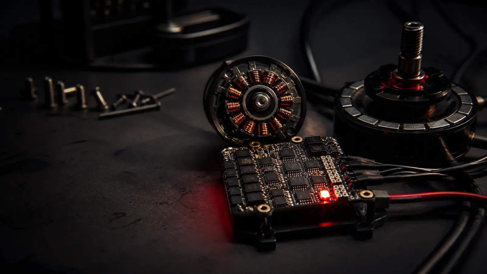 Bancada de testes de motor brushless e controlador eletrônico de velocidade