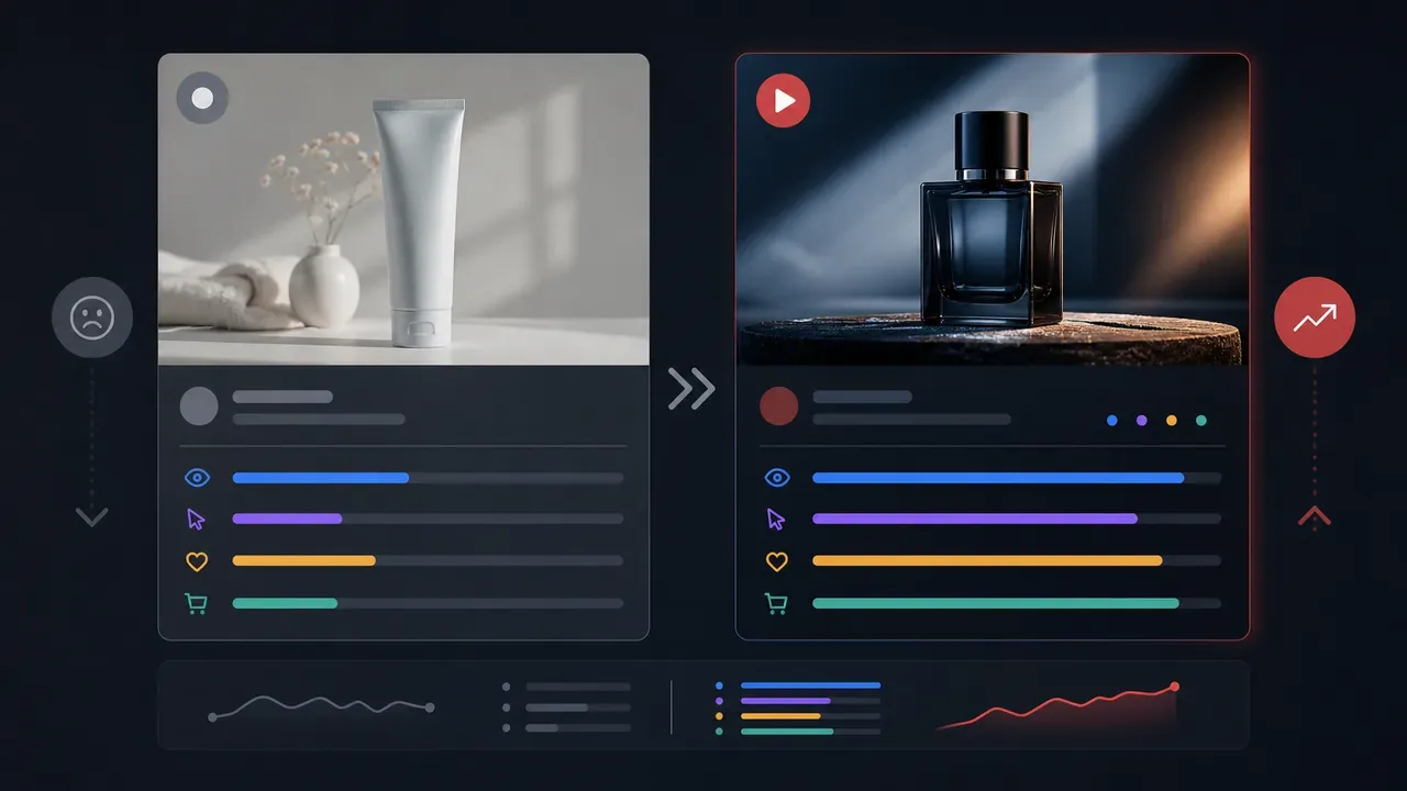 Comparação entre criativo de banco de imagem e vídeo profissional em campanhas de tráfego pago