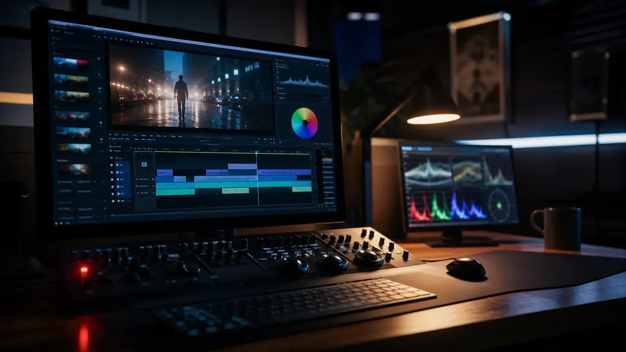 Processo de edição e pós-produção de filme de marca em estúdio