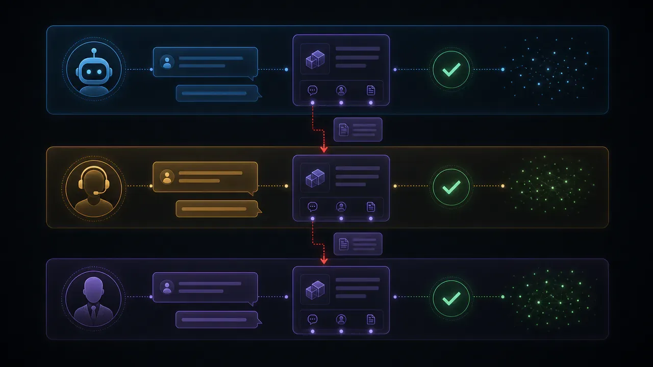 Modelo híbrido de atendimento: IA e humano com handoff inteligente
