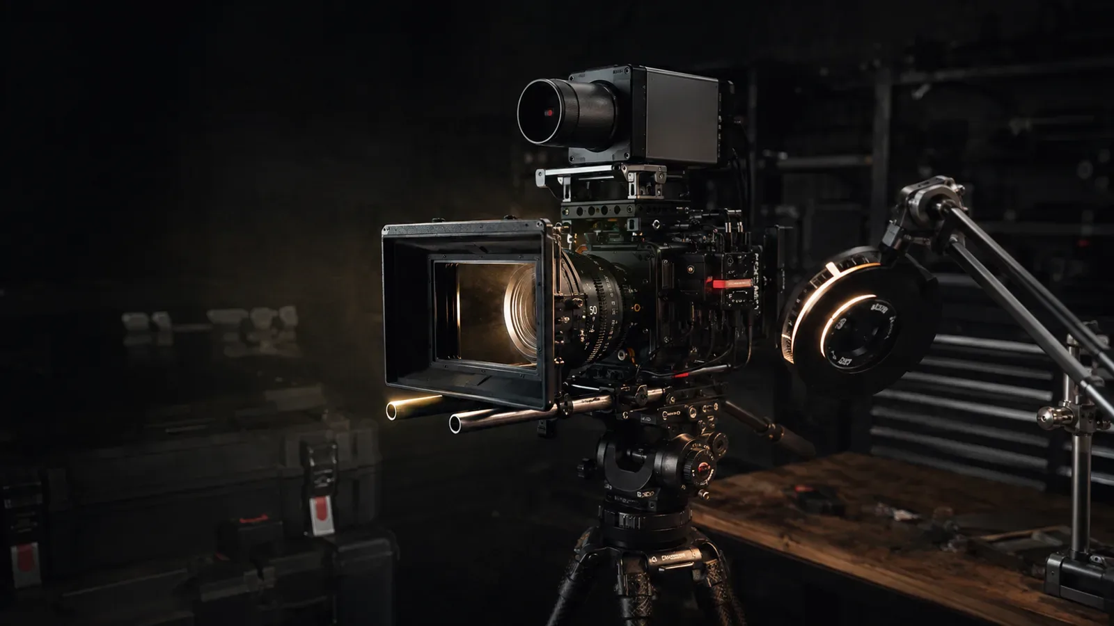 Sensor LiDAR de cinema digital montado em suporte com telemetria e anel de calibração