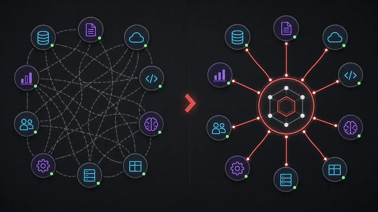 Comparação de arquitetura sem e com o Model Context Protocol em sistemas de agentes