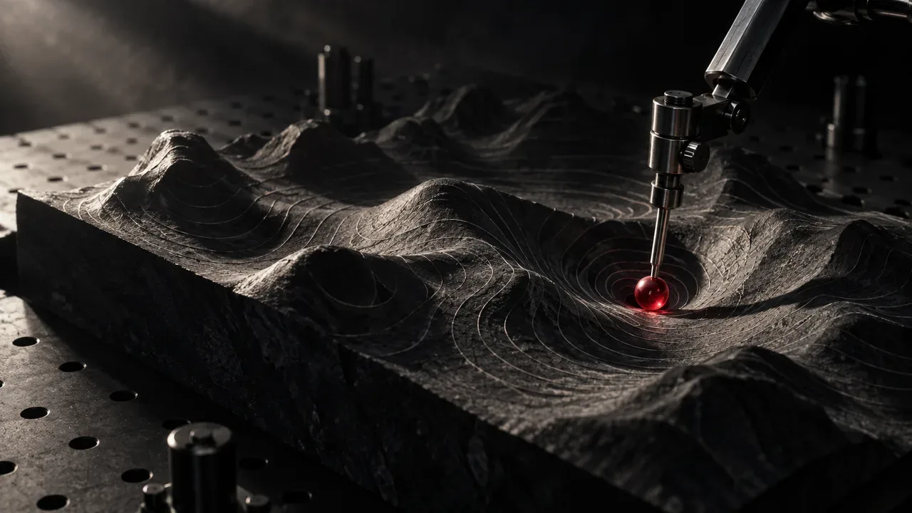 Modelo topográfico de superfície de perda não convexa com indicador mecânico em bacia de convergência