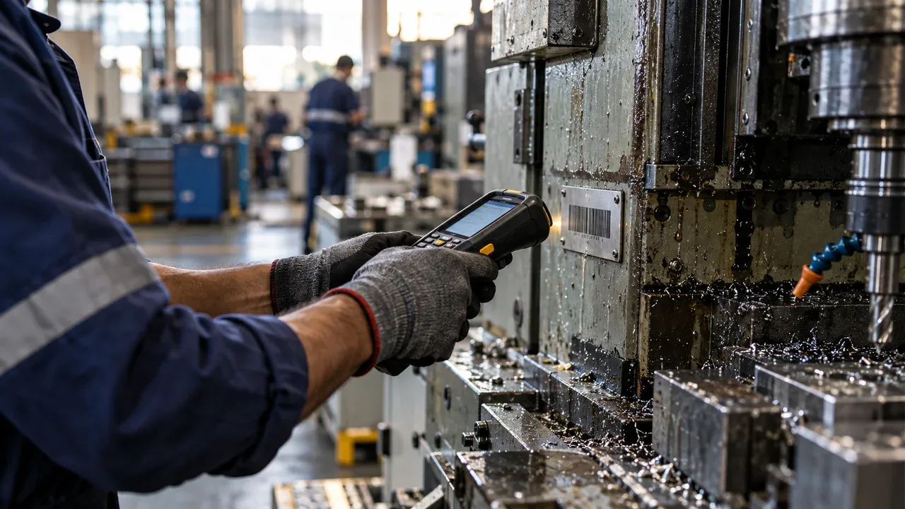 Inspeção física de maquinário industrial e registro patrimonial de ativo imobilizado