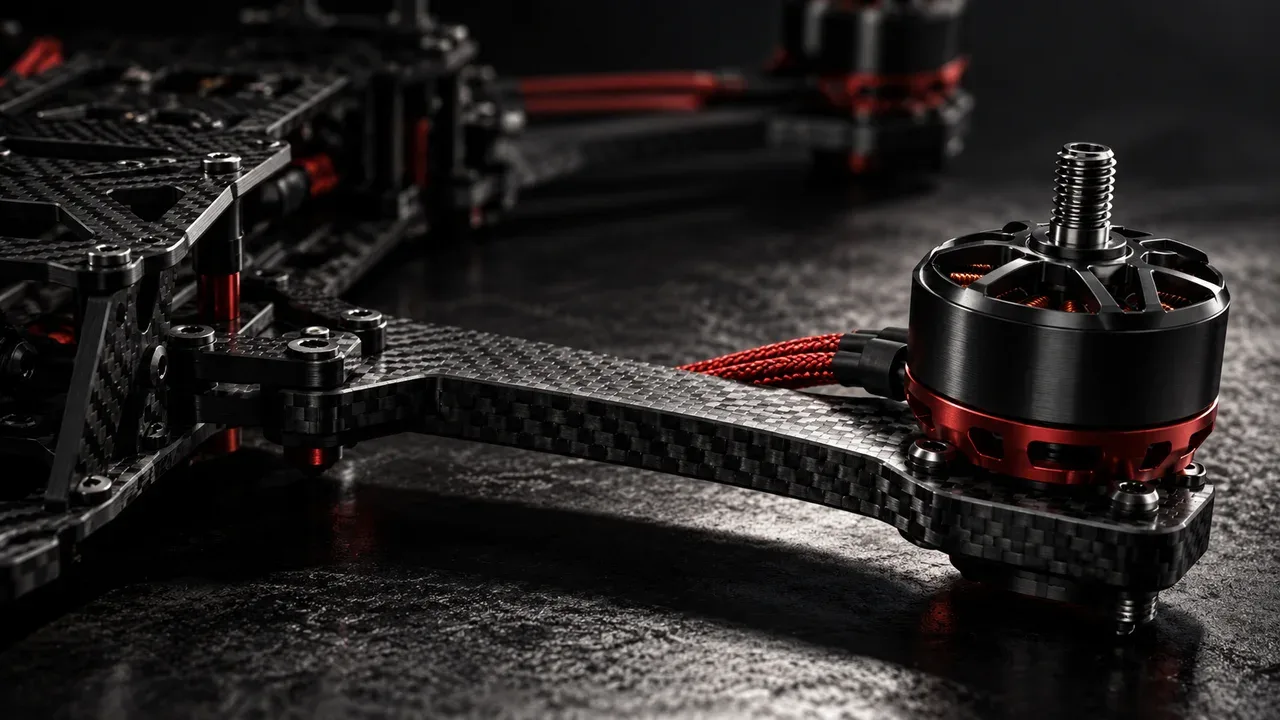 Estrutura e componentes de um drone long range FPV de 7 polegadas