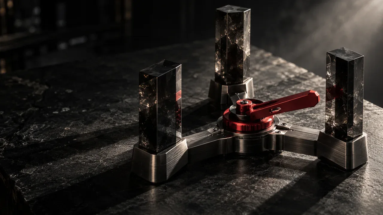 Escultura conceitual dos três pilares do Teorema CAP e particionamento de rede