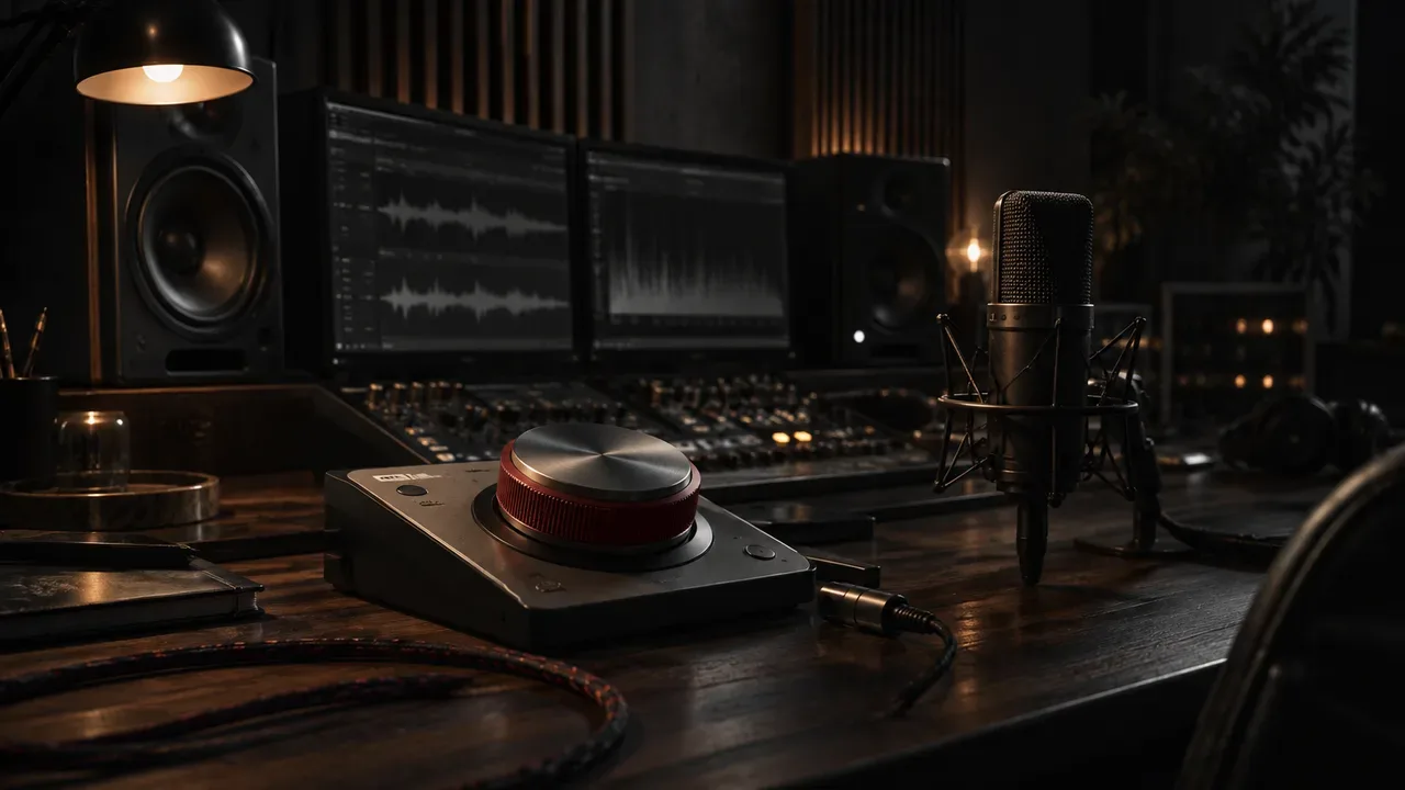 Estação de trabalho profissional de pós-produção de áudio e sound design cinematográfico