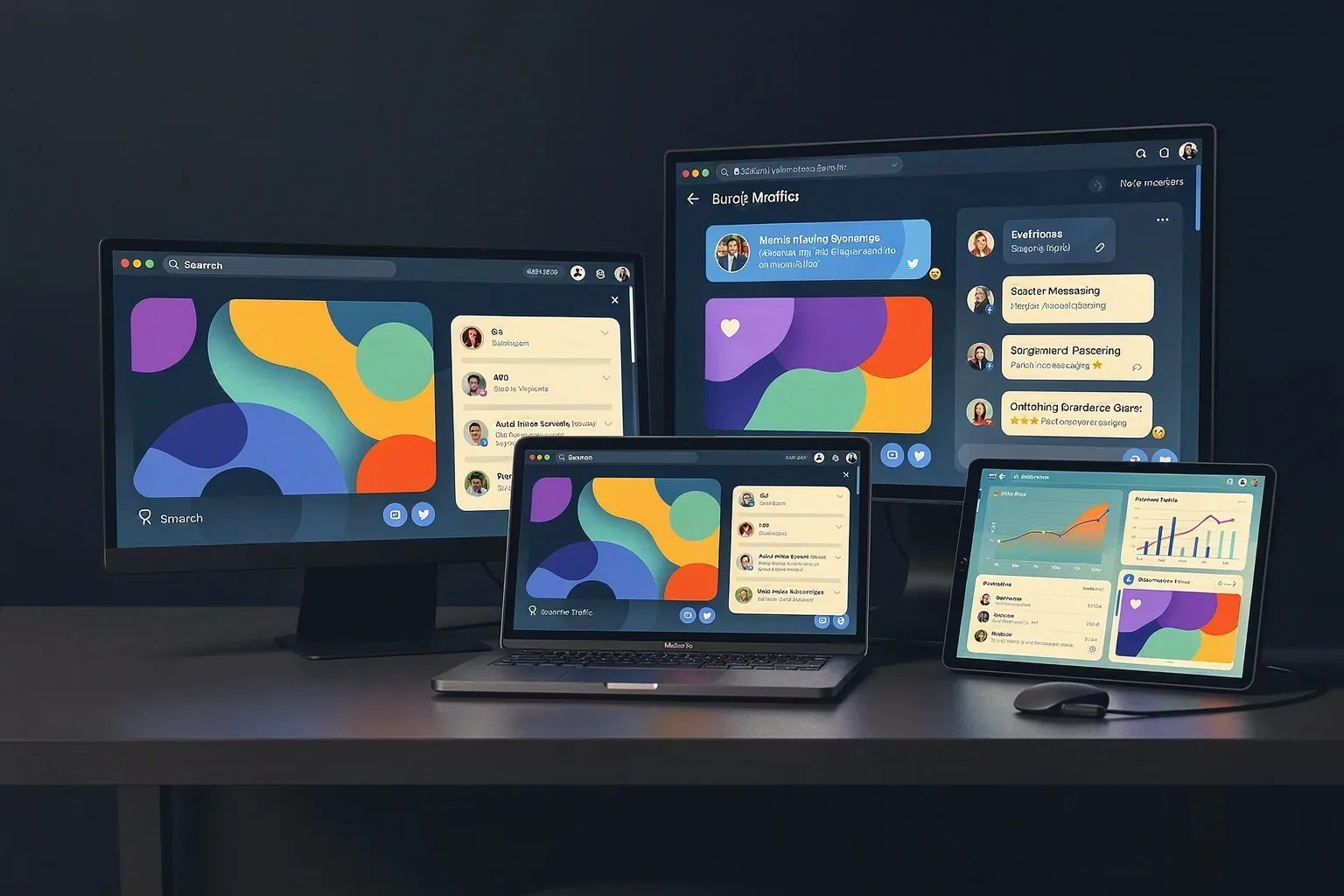 Operação multicanal de mídia paga com dashboards de performance