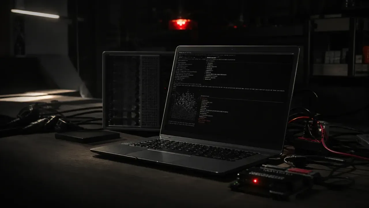 Notebook de desenvolvimento rodando um modelo de linguagem local pelo terminal