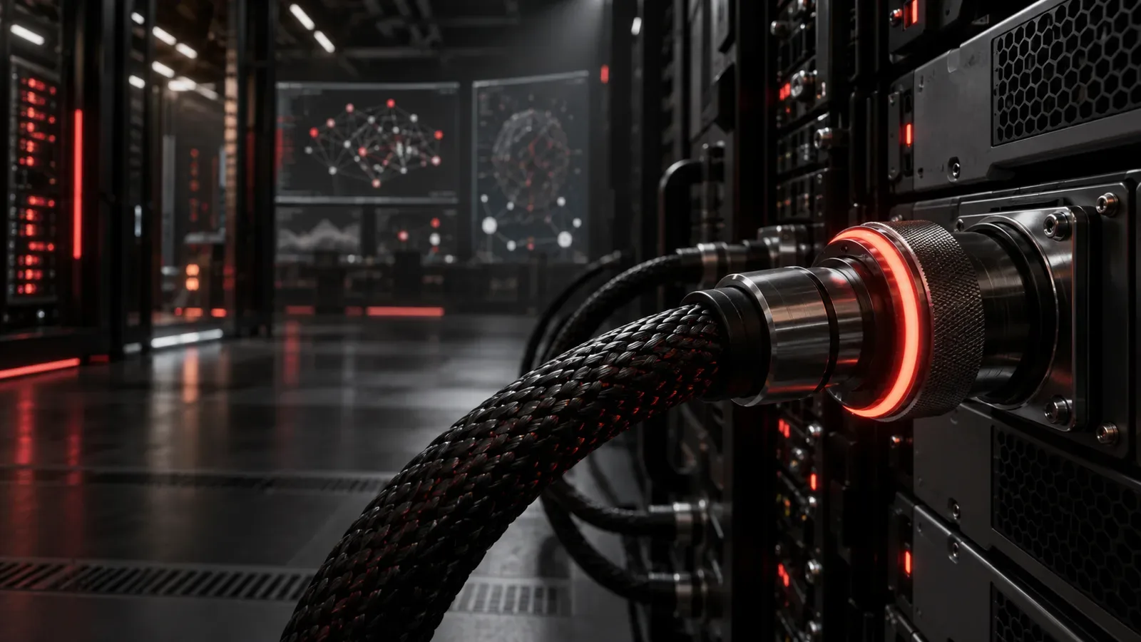 Console de computação paralela com barramento de dados industrial e iluminação focada