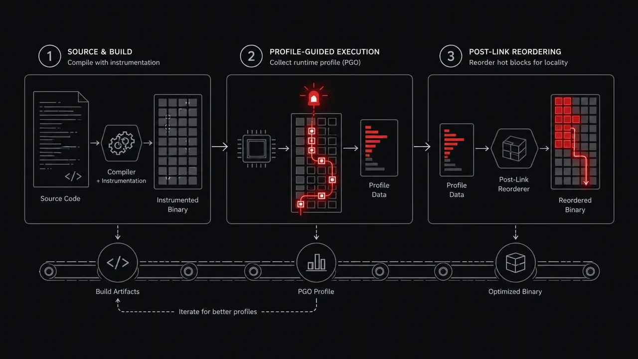 Diagrama técnico da arquitetura de otimização em três camadas