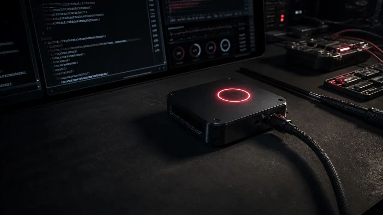 Bancada de desenvolvimento e planejamento técnico com matriz de validação e hardware