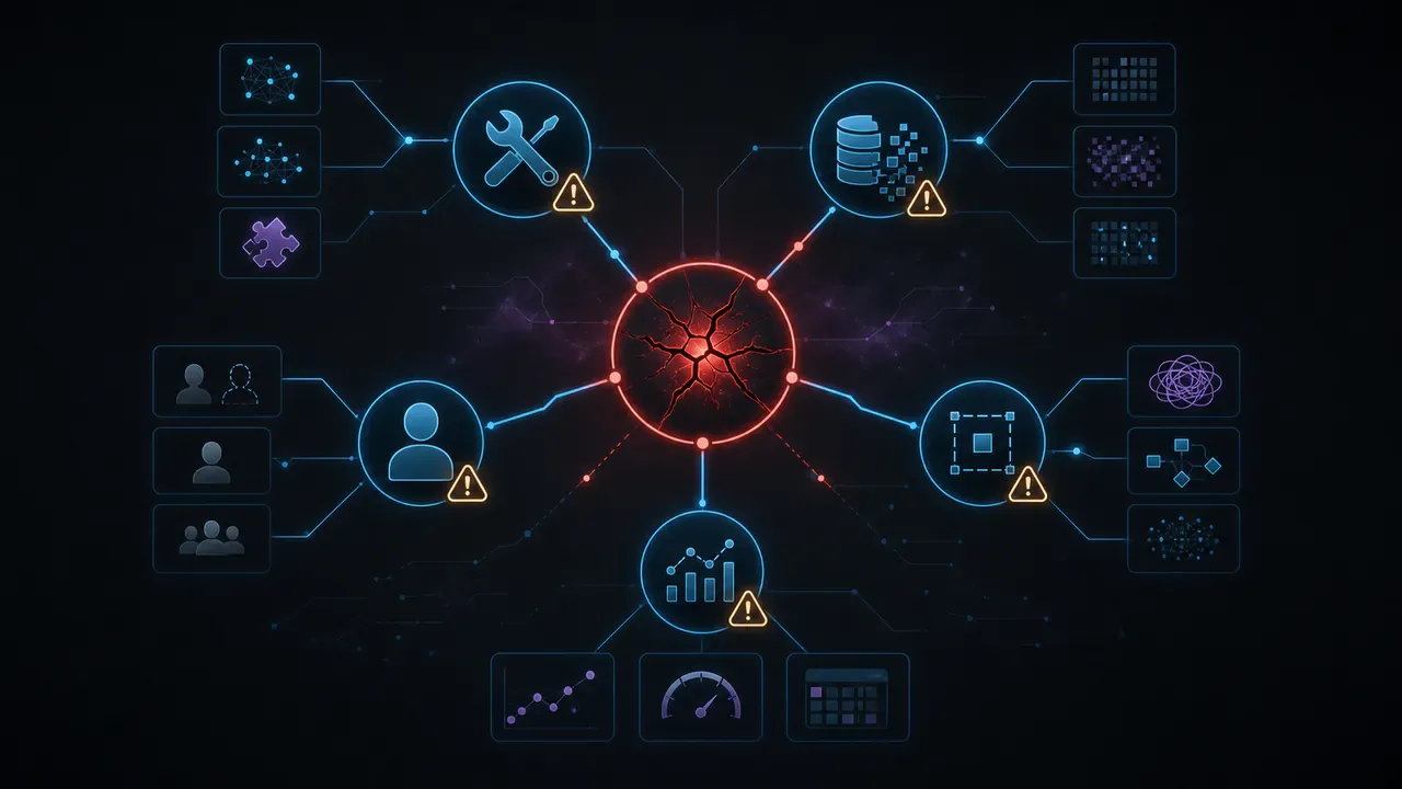 Diagrama das causas mais comuns de falha em projetos de IA empresarial