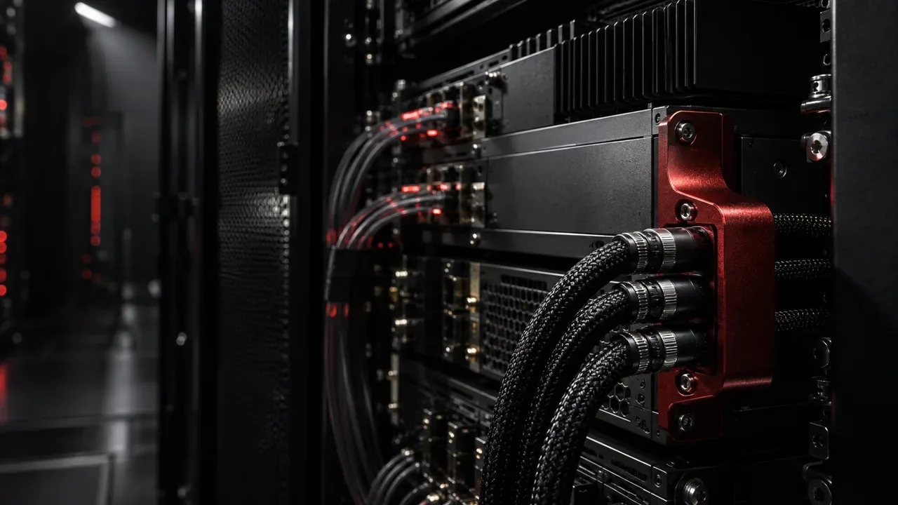 Módulo de telemetria server-side e conexões de rastreamento com conector carmim em primeiro plano