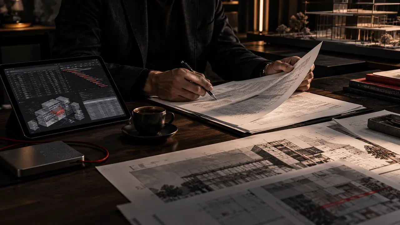 Documentação contratual de consultoria com cronogramas e planilhas analíticas de honorários profissionais