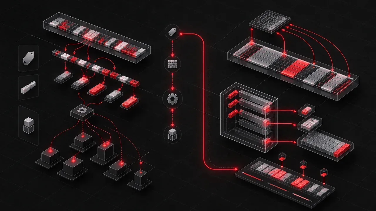 Diagrama técnico comparativo entre o layout de memória do Protobuf com parse e o modelo Zero-Copy com structs alinhadas