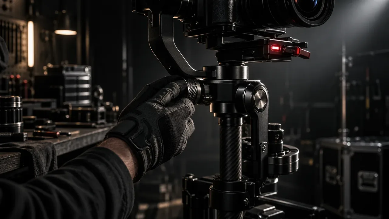 Gimbal mecânico de precisão em sled de Steadicam