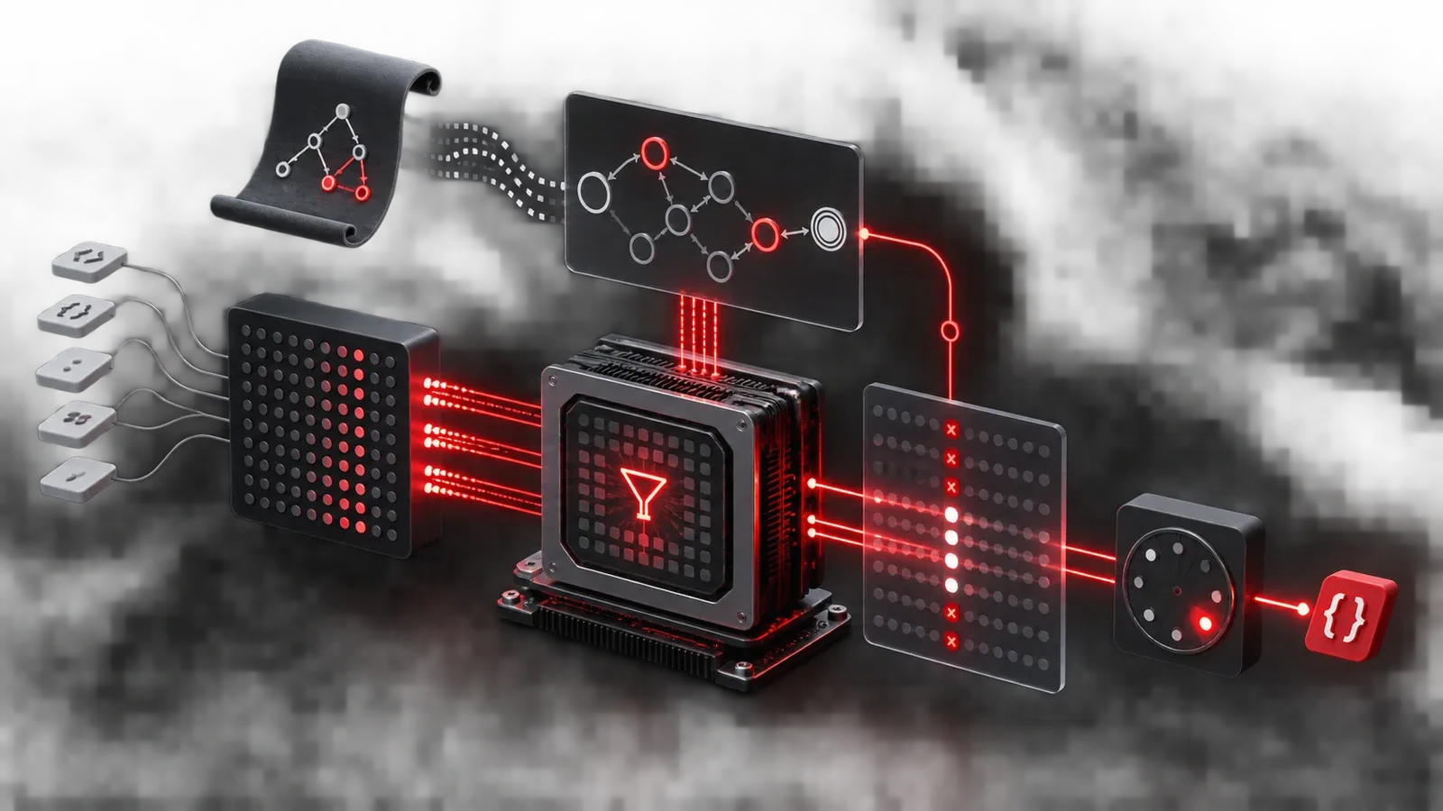 Diagrama conceitual do pipeline de filtragem de logits e autômatos em GPU